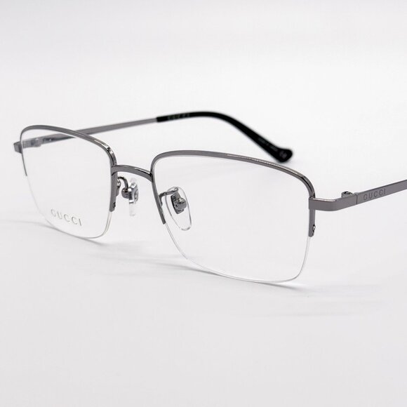 NEW GG0863OA 003 GUCCI SILVER MEN EYEGLASSES GUCCI - Picture 4 of 11
